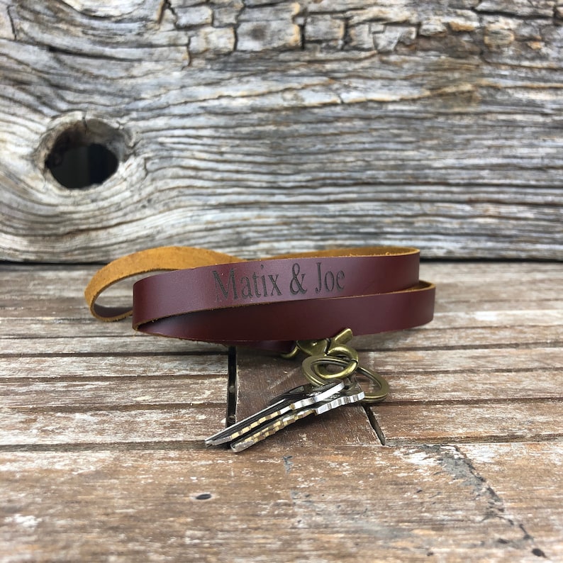 Engraved Leather Lanyard, Custom leather Badge, Groomsmen Gift, Groomsman Leather lanyard, Husband gift, wife gift, son gift, daughter gift image 2