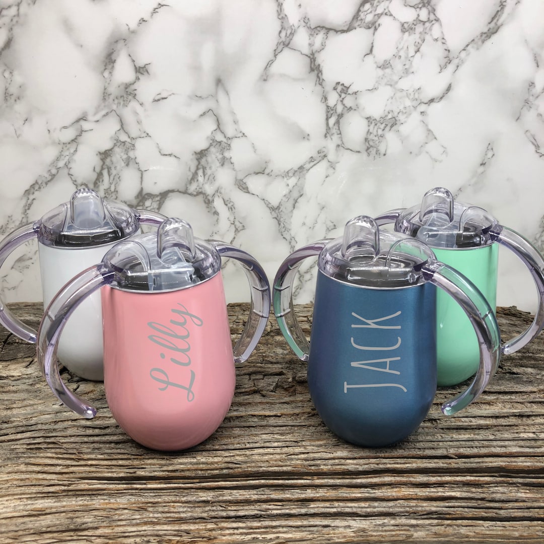 OCEAN Personalized Kids Water Bottle, Custom Tumbler, Steel, Engraved, 12  Oz SIC Cup, Toddler, Back to School, Small Sippy Cup, Straw 