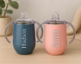 Gepersonaliseerde sippykop, roestvrijstalen peuterbeker, verjaardagscadeau, kind, bekers voor kinderen, babyfles, babyshowercadeau, babycadeau, aangepaste sippy