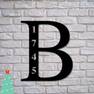 Carta de dirección de metal Signo de nombre, Signo de apellido, Percha de puerta, Arte de pared de metal, Letrero de nombre de metal personalizado, Letrero de porche delantero para el hogar, regalo