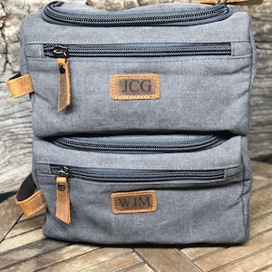 Kulturtasche Herren Leder Kulturbeutel Leder Kulturbeutel Mit Monogramm Geschenk für Ihn Rasierbeutel Geschenk für Ihn Bild 4