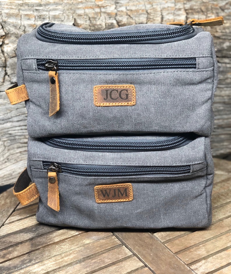 Kulturtasche Herren Leder Kulturbeutel Leder Kulturbeutel Mit Monogramm Geschenk für Ihn Rasierbeutel Geschenk für Ihn Bild 4