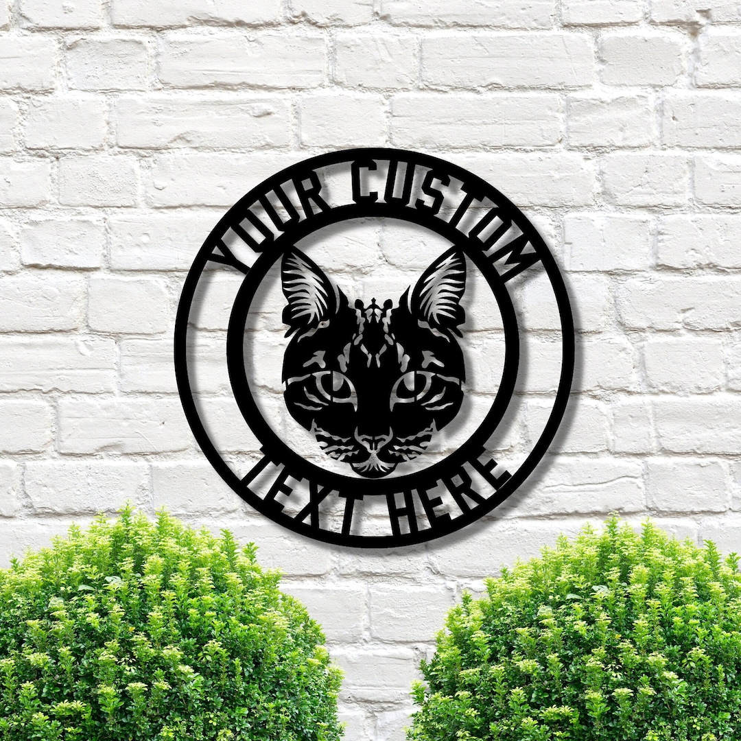 Custom Cat Sign, Metal Cat Sign, Personalized Cat Sign, Cat Room Decor, Gift for Cat Lover, Cat