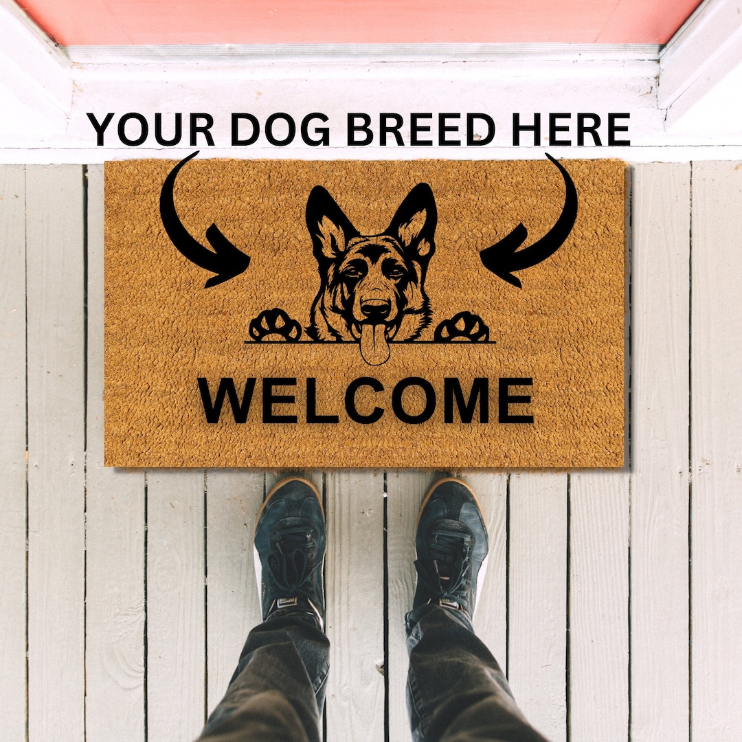 Custom German Shepherd Door Mat, Door Mat, Personalized Dog Door Mat