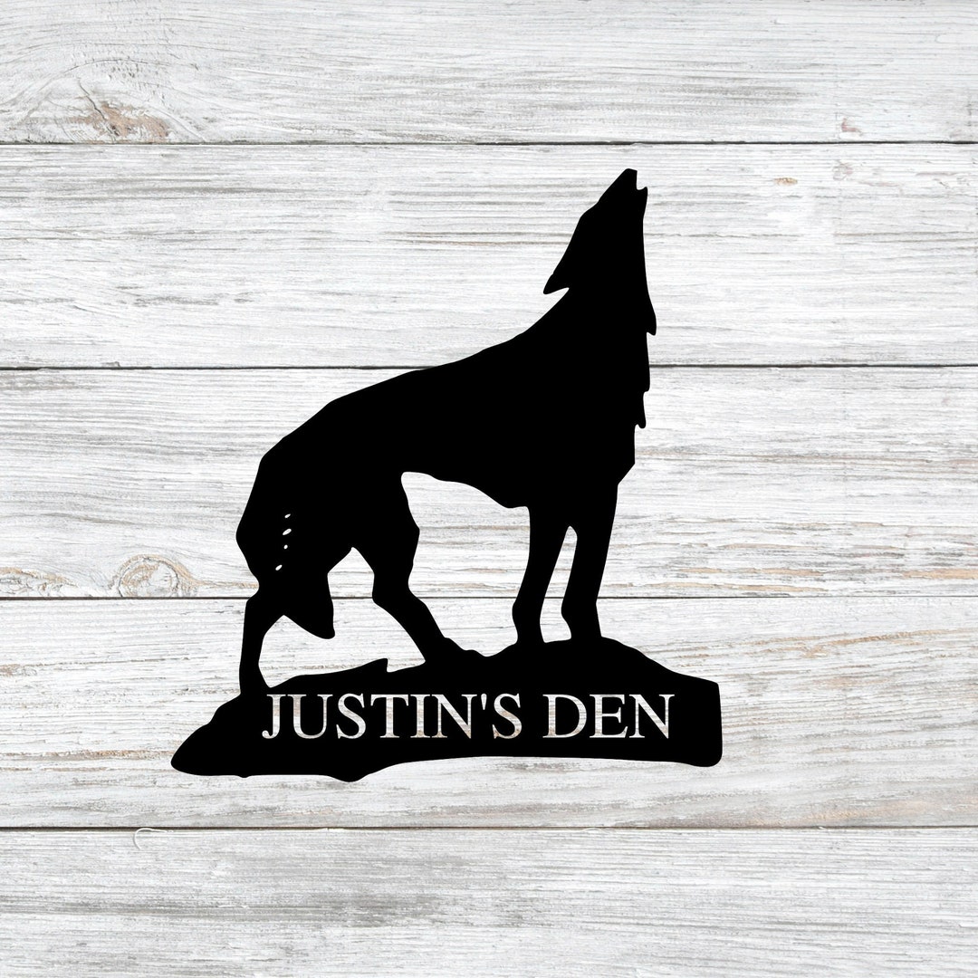 Custom Wolf Howling Sign, Man Cave Decor, Man Metal Signs, Man Cave ...
