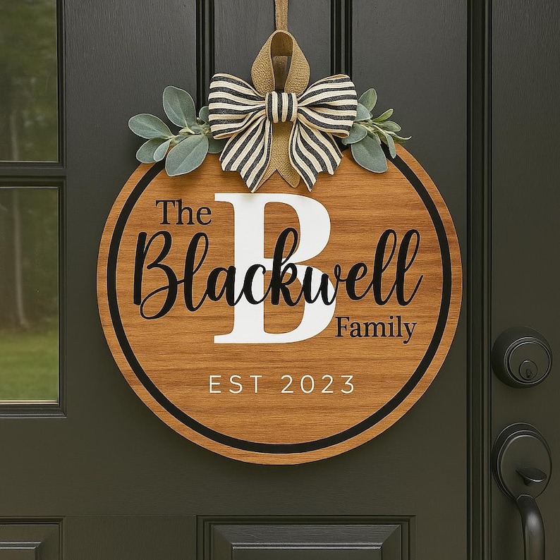 Welcome Wooden Monogram Family Last Name Sign - Custom Hanger ...