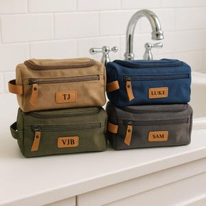 Trousse de toilette homme - Trousse de Noël pour homme personnalisée - Trousse de toilette en cuir - Monogramme - Trousse de toilette personnalisée - Trousse de rasage - Cadeau pour lui