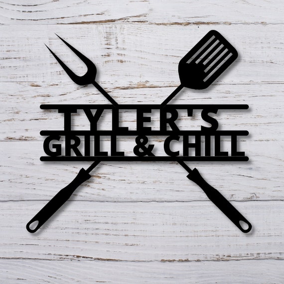Grill Master BBQ Custom Outdoor Metal Signs Grill Gifts for Dad Backyard  Metal Sign - Custom Laser Cut Metal Art & Signs, Gift & Home Decor