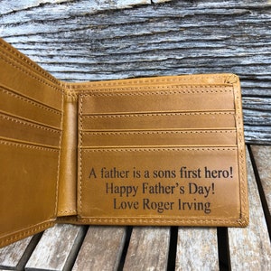 Cartera de hombre, Regalo de Navidad, Cartera de cuero para hombre, Cartera personalizada para el marido, Regalo personalizado para el marido de aniversario, Regalo de San Valentín