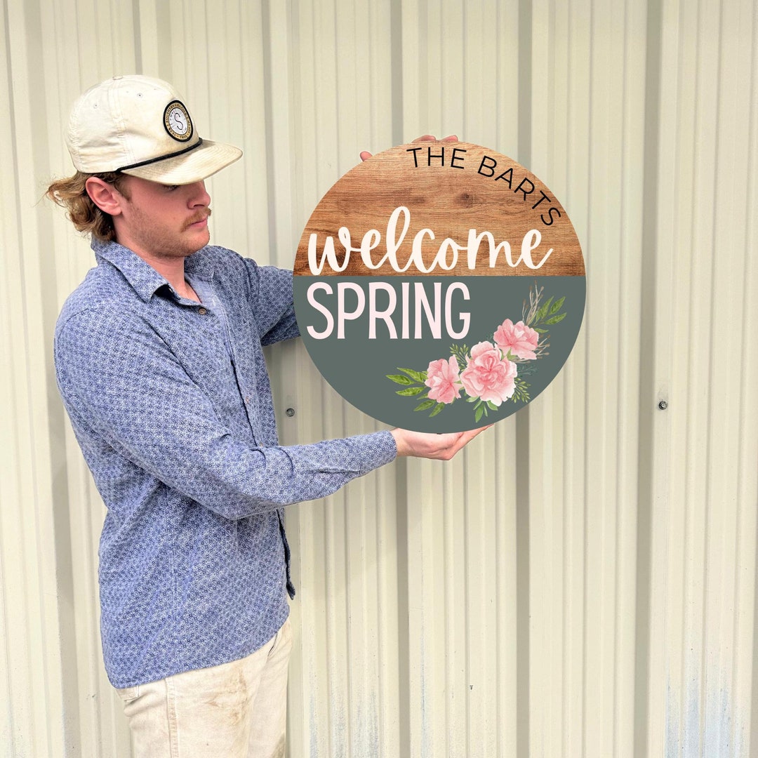 Wooden Welcome Door Hanger | Front Door Decor | Front Door Sign ...