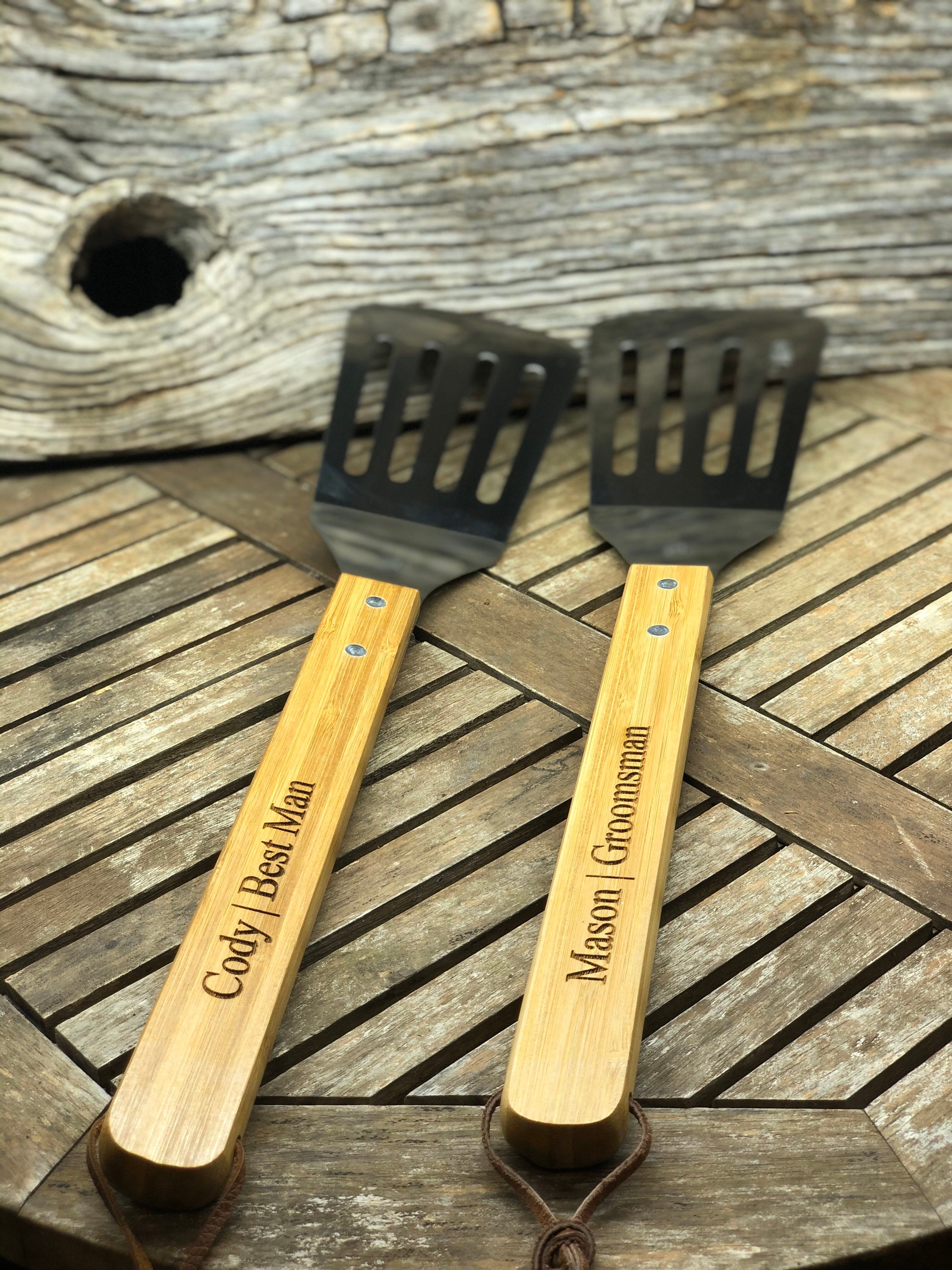 Personalized BBQ set BBQ Spatula Grill Spatula Wood Etsy