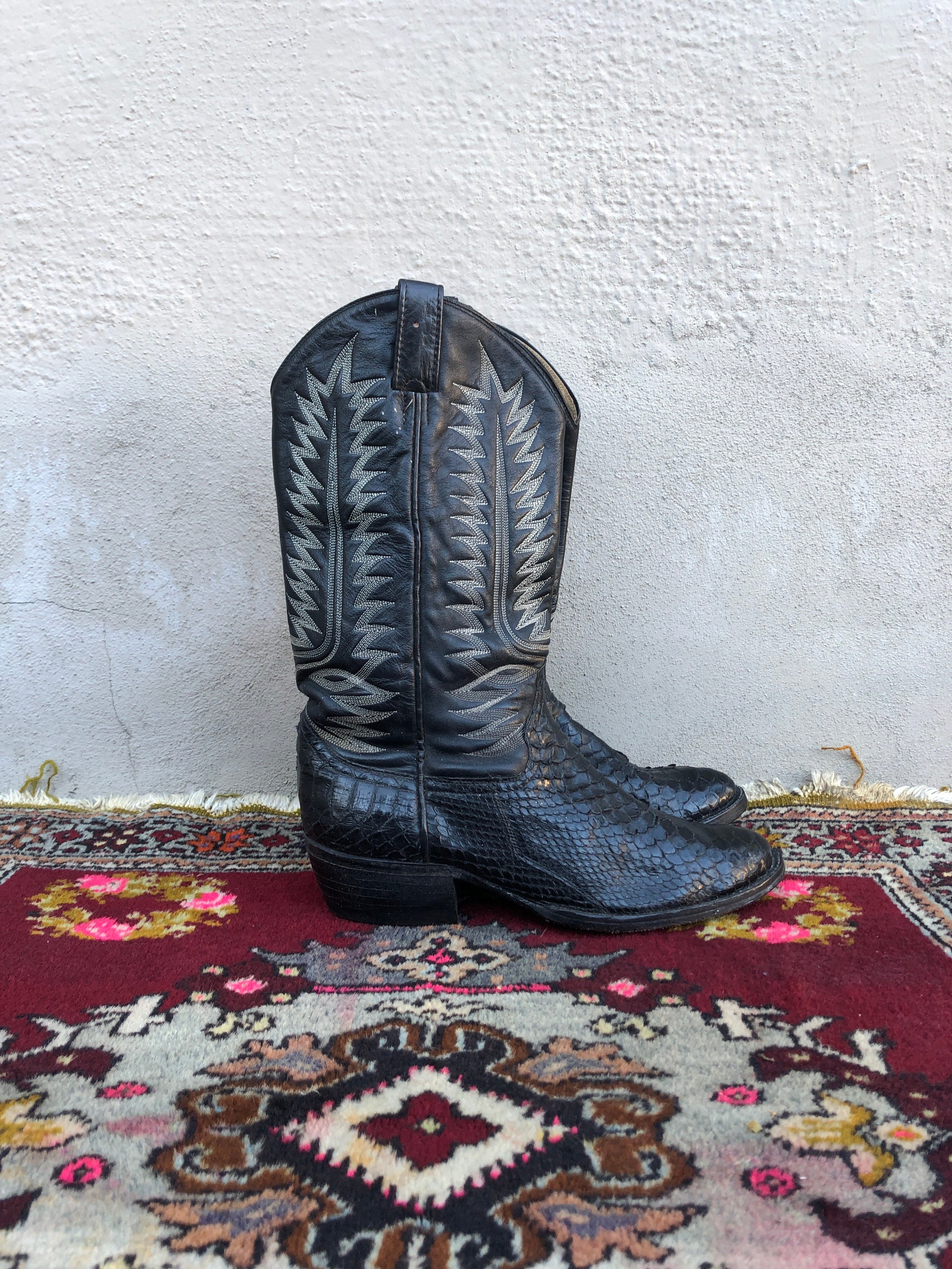 Vintage Biltrite black cowboy boots men size 7 1 2