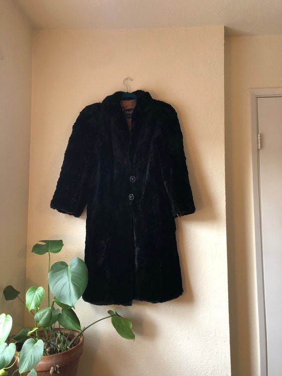 Vintage Vincent Fur, black fur long jackets - image 1