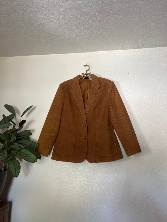 100% cotton corduroy brown blazer, size 10
