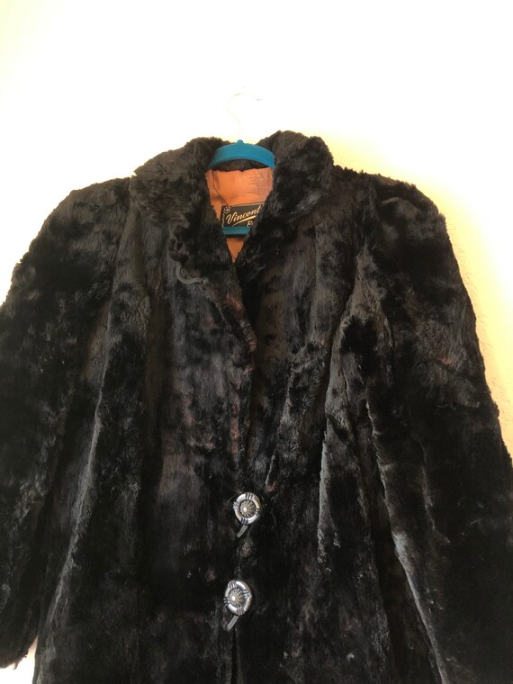 Vintage Vincent Fur, black fur long jackets - image 4