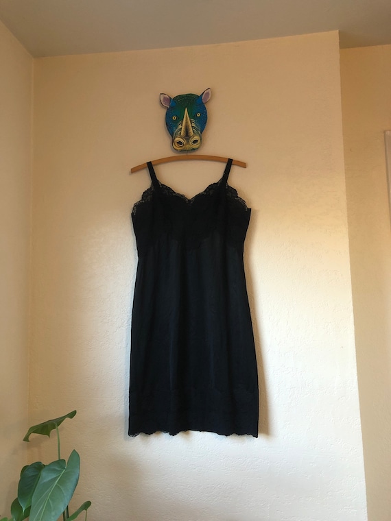 Vintage Bel-Air slip black dress, size 38 regular - image 1