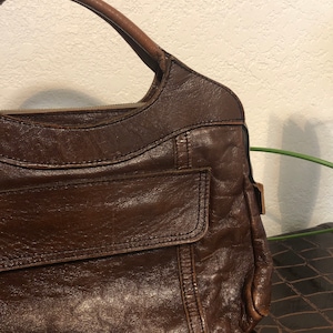 Vintage leather brown bag image 1