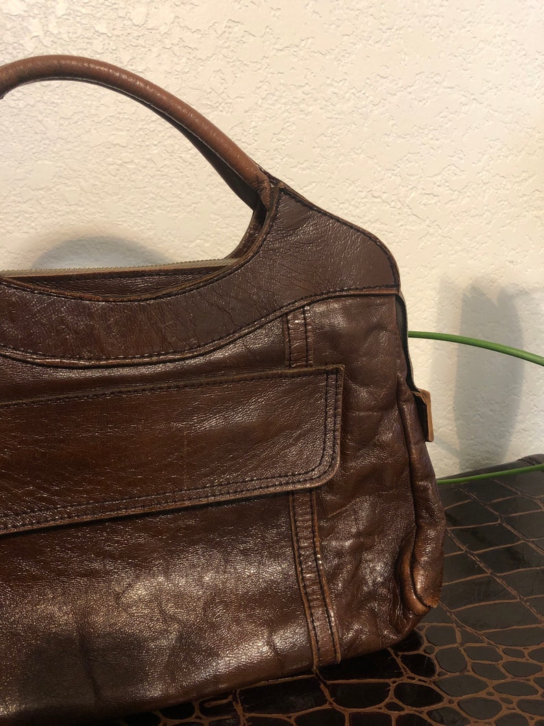 Vintage leather brown bag image 1