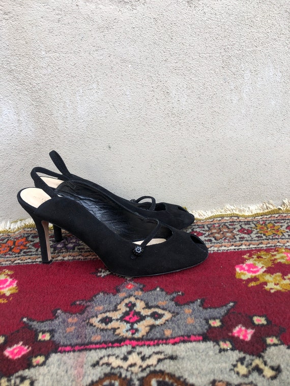 Vintage Kate Spade black pumps, made in Italy, si… - image 4