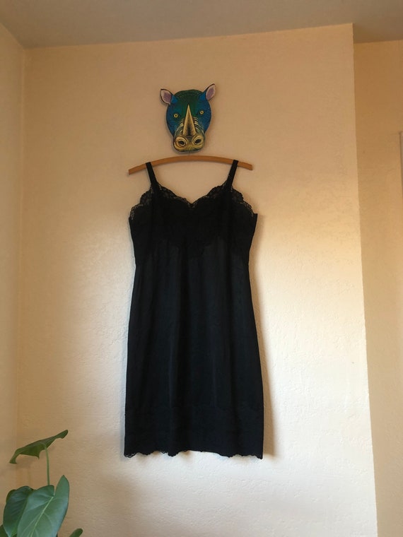 Vintage Bel-Air slip black dress, size 38 regular - image 5