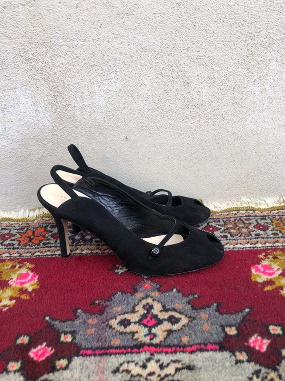 Vintage Kate Spade black pumps, made in Italy, si… - image 1