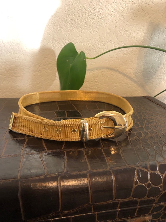 Vintage gold tone metal belt, size M - image 2