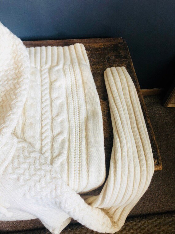 Athlete, small, knit, off white, hooded dress.