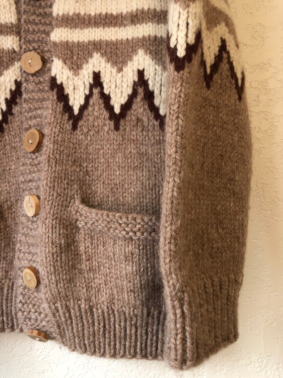 Handmade 100% wool cardigan, size L, made in Peru - image 1