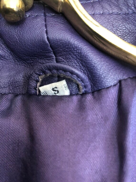 Vintage ECHTES LEDER purple leather jacket, pillo… - image 5