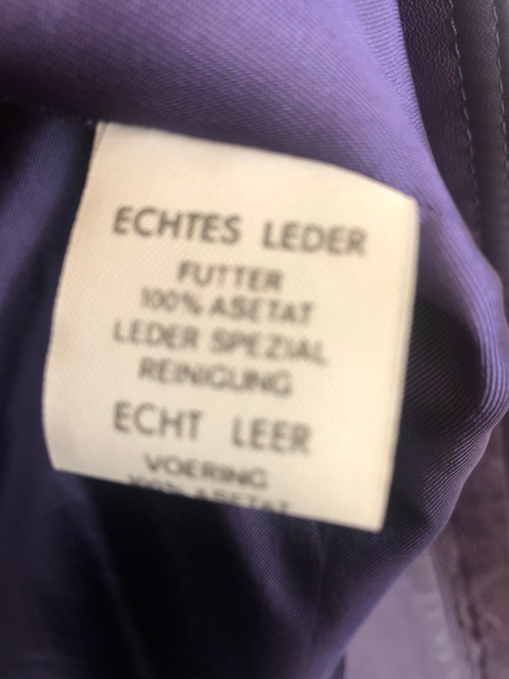 Vintage ECHTES LEDER purple leather jacket, pillo… - image 6