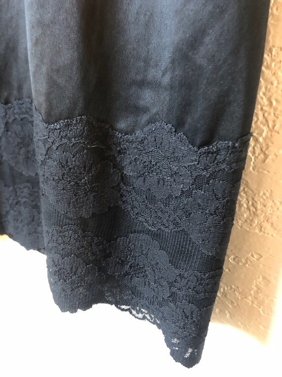 Vintage Bel-Air slip black dress, size 38 regular - image 6