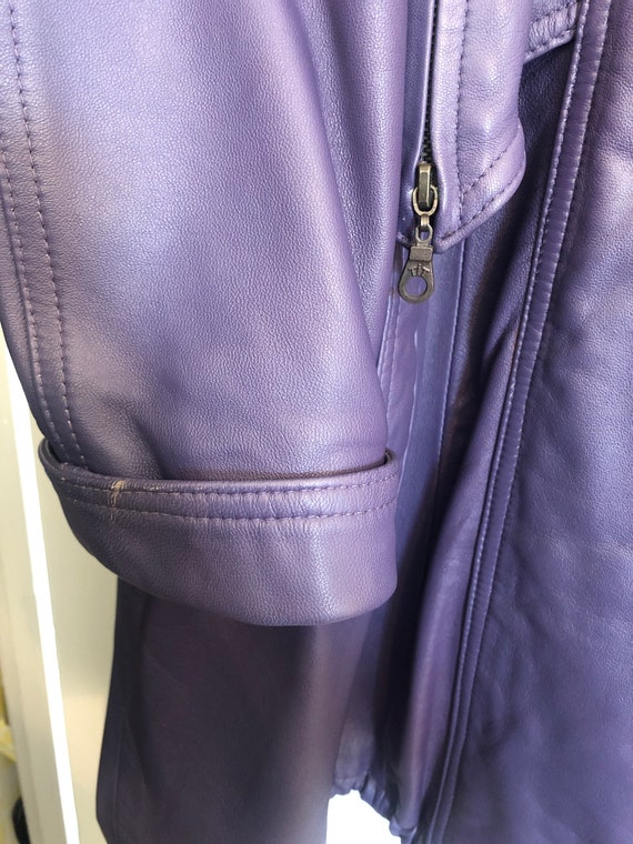 Vintage ECHTES LEDER purple leather jacket, pillo… - image 8