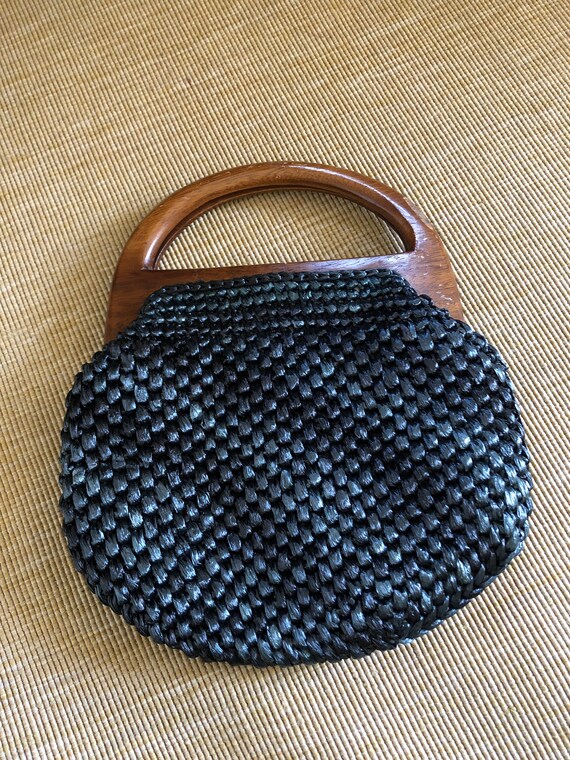 vintage boho purse handmade handbag, black - image 8