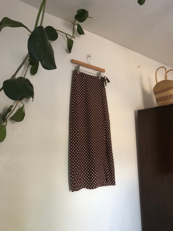 Vintage brown prairie skirt, size S - image 5