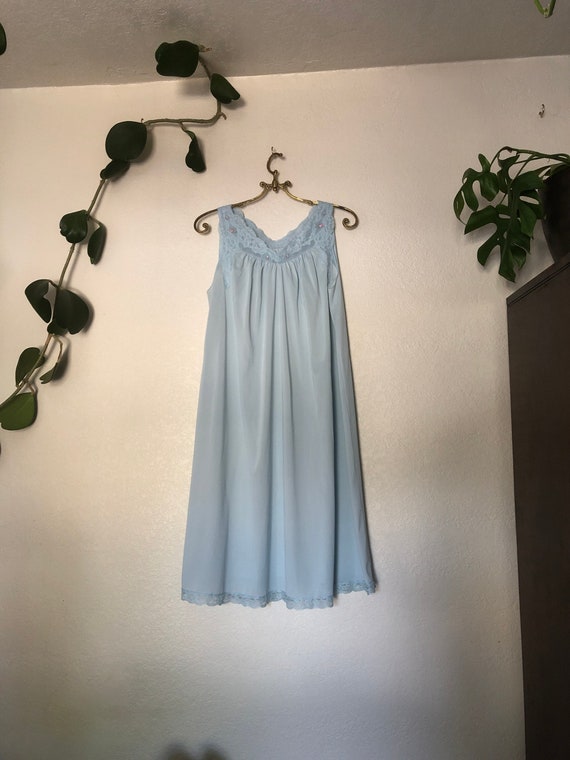 Vintage blue night gown medium - image 2