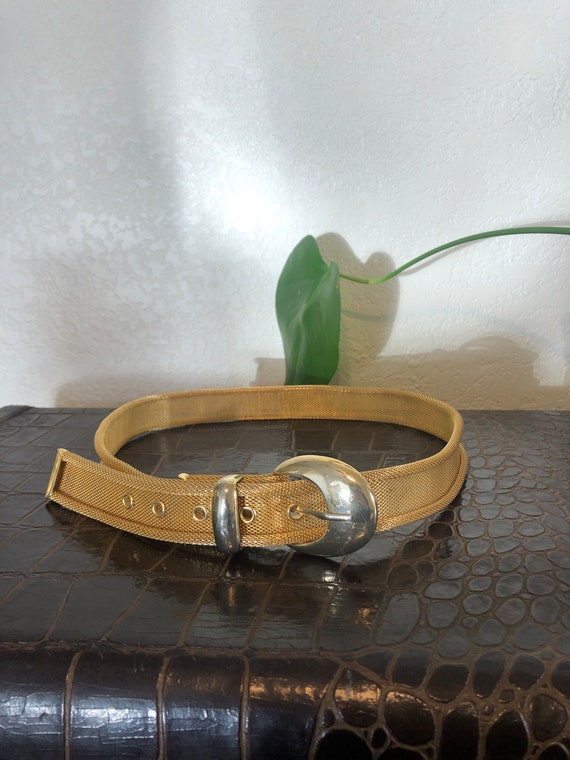 Vintage gold tone metal belt, size M - image 1