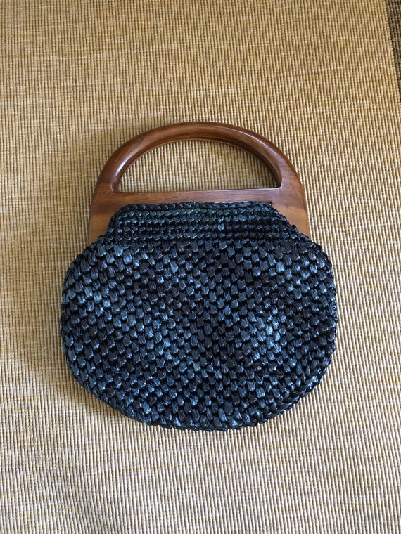 vintage boho purse handmade handbag, black