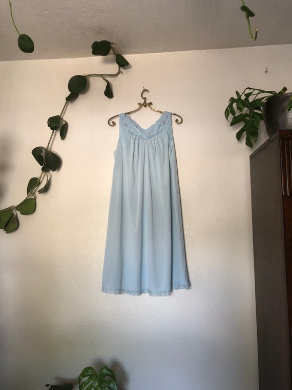 Vintage blue night gown medium - image 1