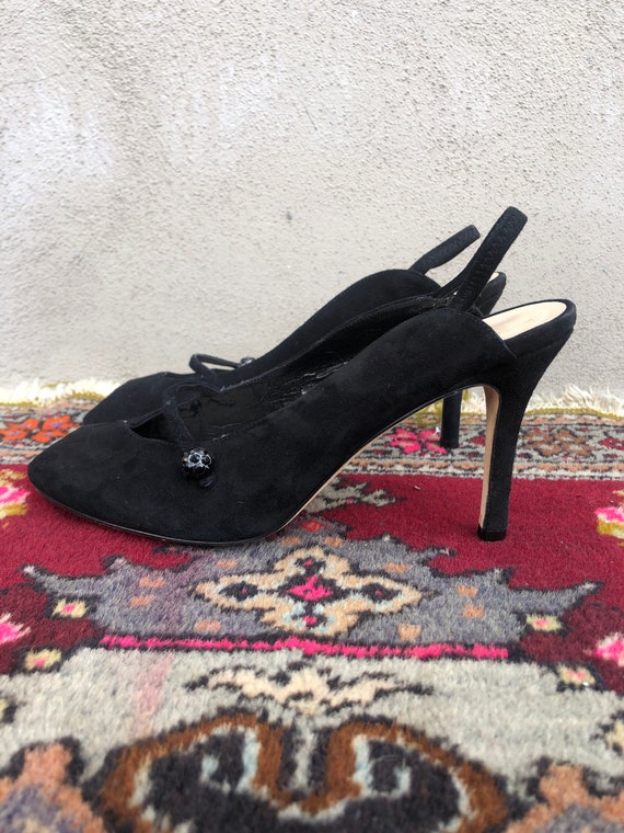 Vintage Kate Spade black pumps, made in Italy, si… - image 5