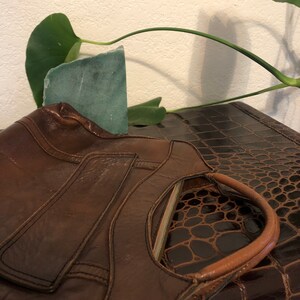 Vintage leather brown bag image 8