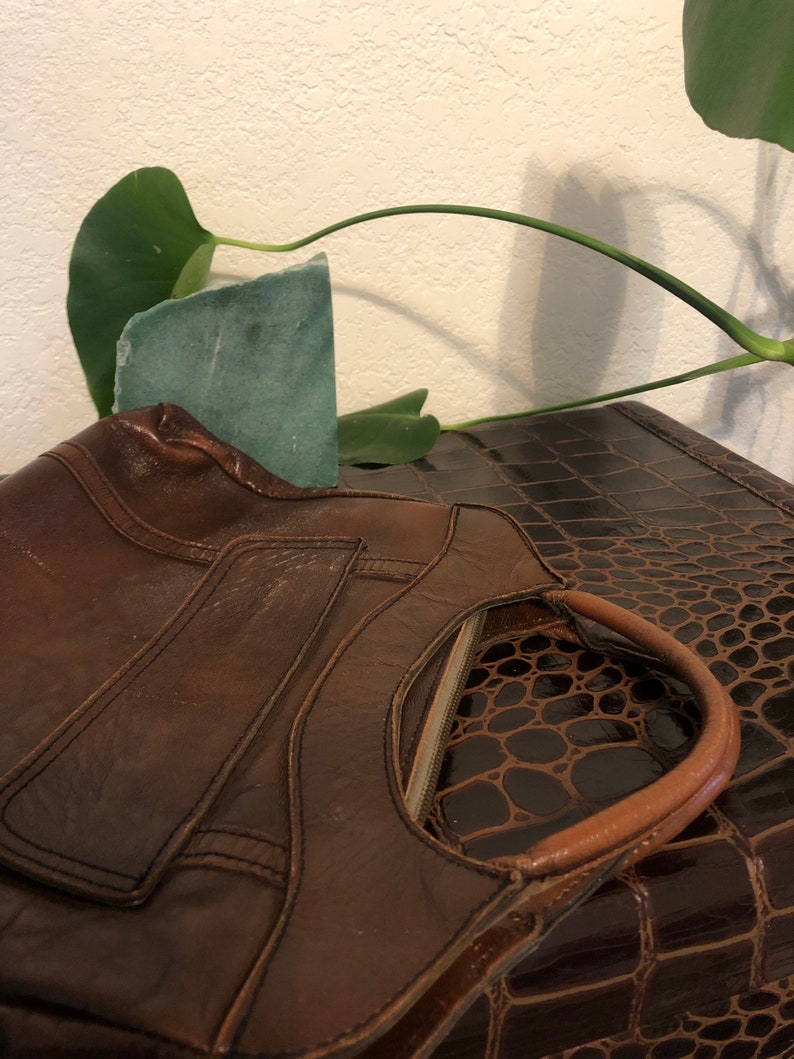 Vintage leather brown bag image 8