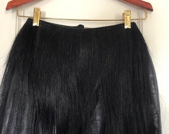 Real horse hair, vintage black pencil skirt made in the USA, 100% silk,  made in the USA