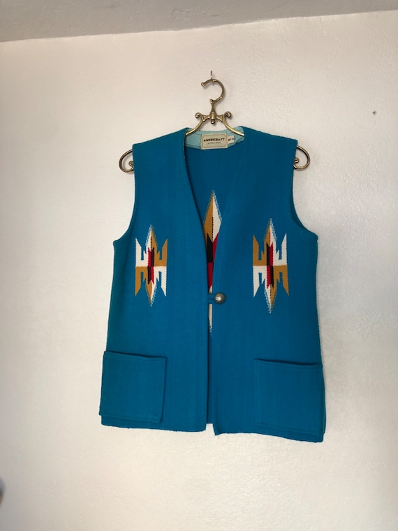 Vintage Chimayo wool vest by Americraft El Paso T… - image 10