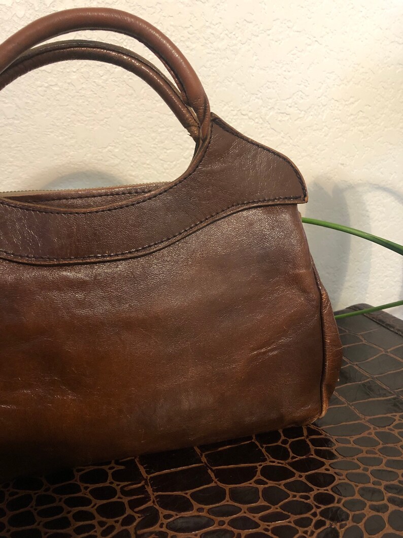 Vintage leather brown bag image 5
