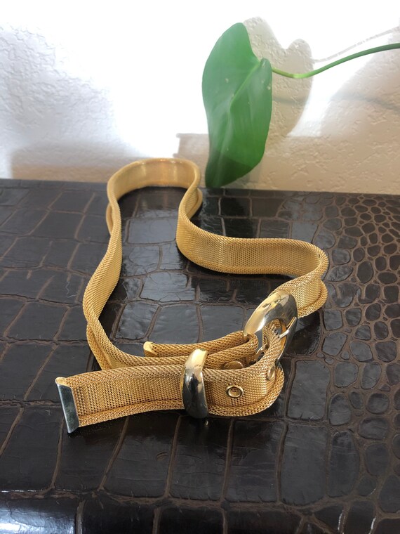 Vintage gold tone metal belt, size M - image 5