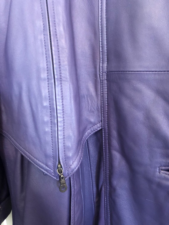 Vintage ECHTES LEDER purple leather jacket, pillo… - image 4