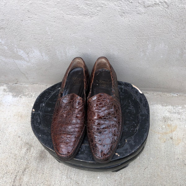 véritable leader vintage Goodyear mocassins bruns, taille 9D