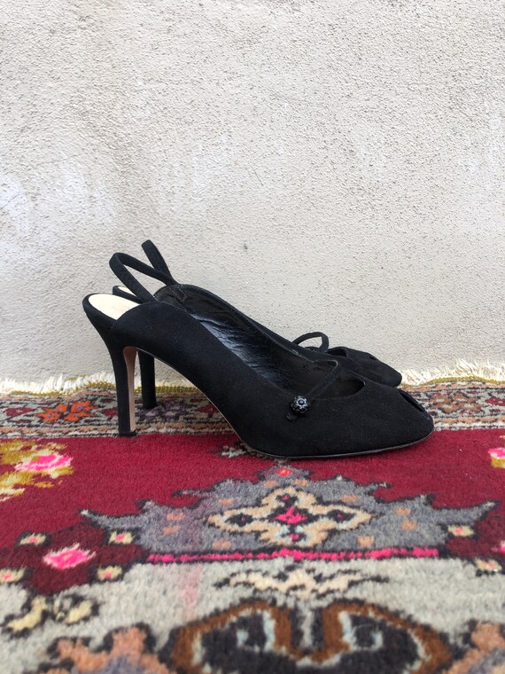 Vintage Kate Spade black pumps, made in Italy, si… - image 3