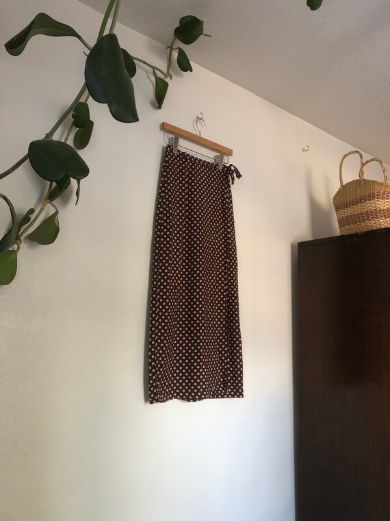 Vintage brown prairie skirt, size S - image 6