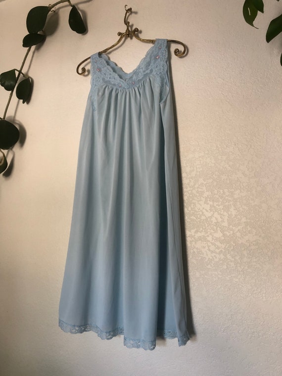 Vintage blue night gown medium - image 6